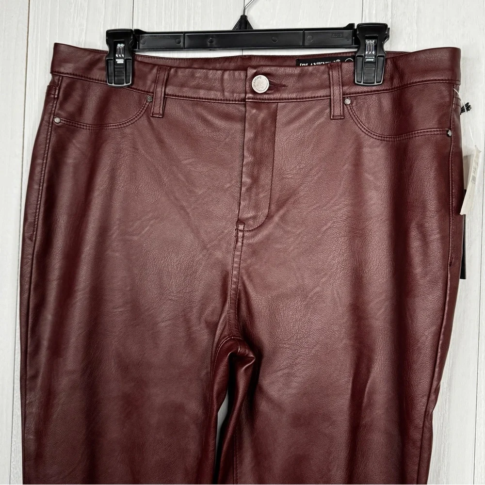 Blank NYC Faux Leather Skinny Pants Oxblood - Picture 4 of 9